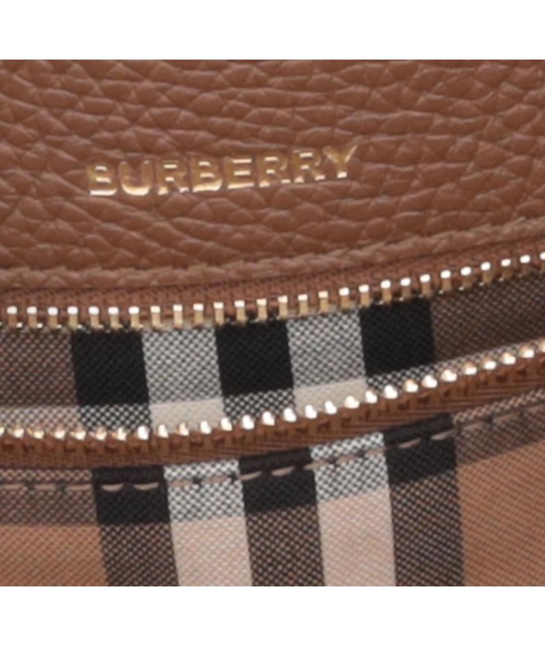 BURBERRY Коричневая кожаная сумка тоут, фото 8