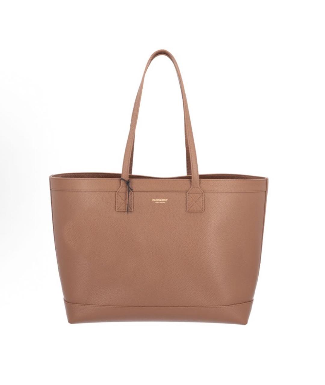 BURBERRY Коричневая кожаная сумка тоут, фото 1