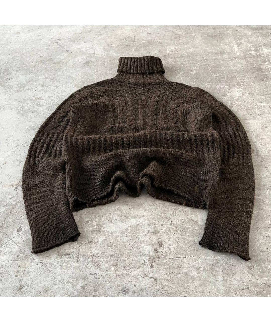 VERSACE JEANS COUTURE Коричневый шерстяной джемпер / свитер, фото 2