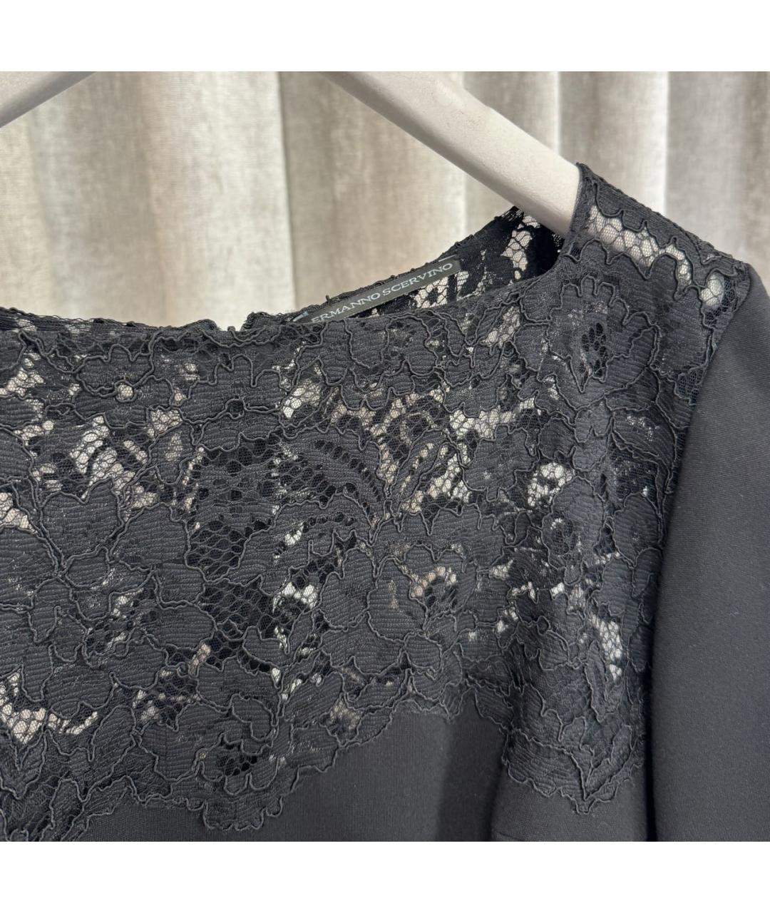 ERMANNO SCERVINO Черное шерстяное повседневное платье, фото 3