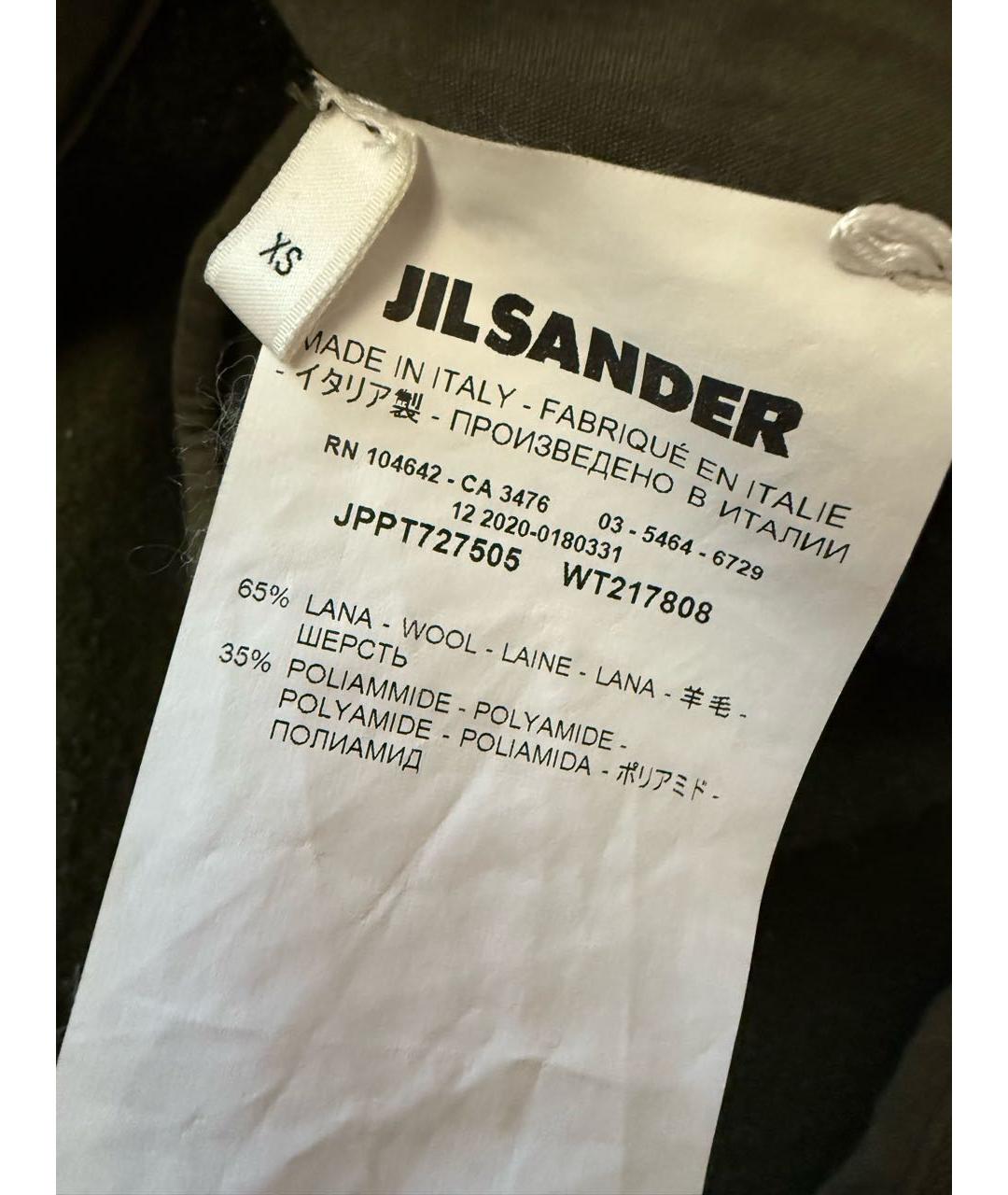 JIL SANDER Хаки шерстяные бриджи, фото 3