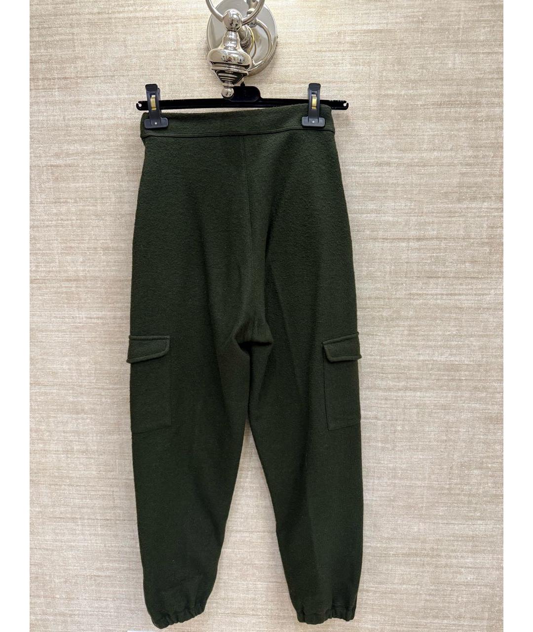 JIL SANDER Хаки шерстяные бриджи, фото 2