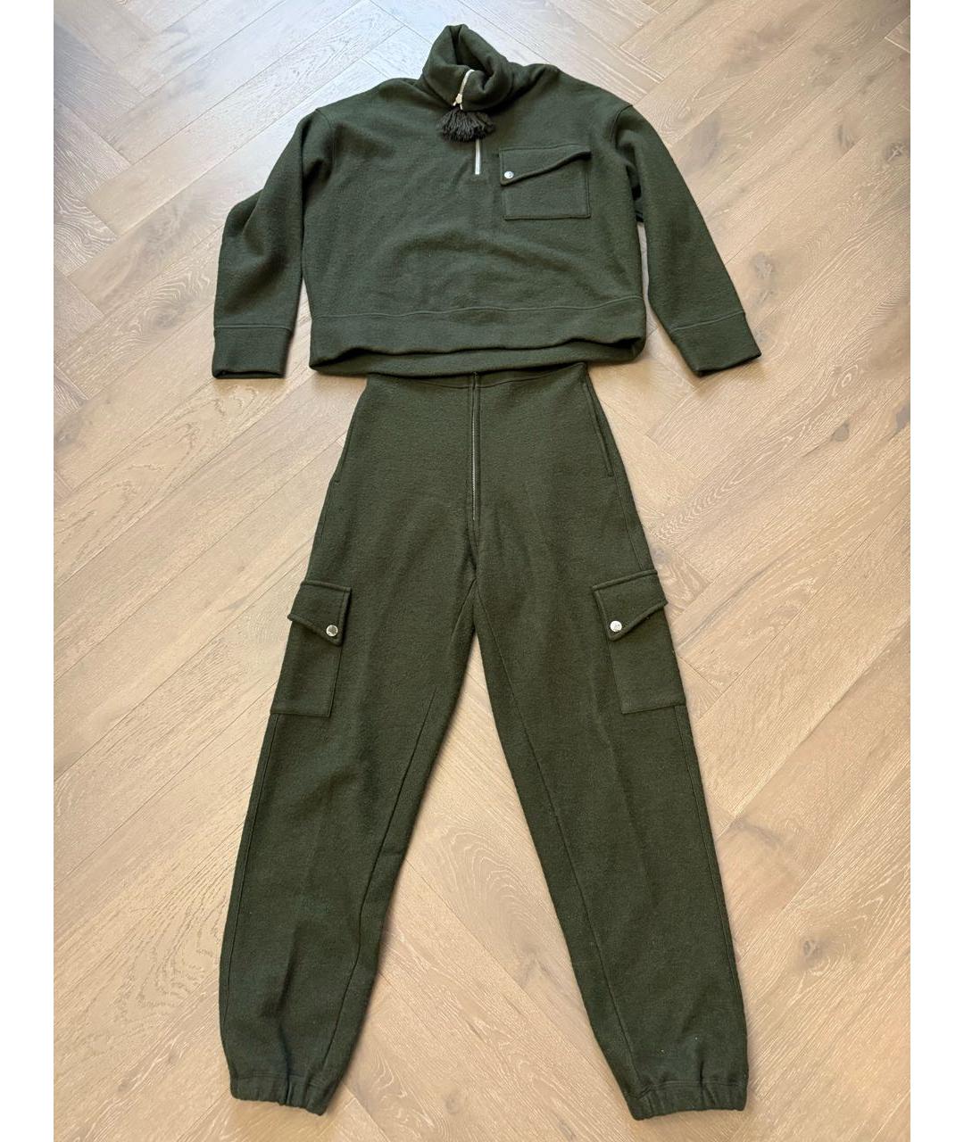 JIL SANDER Хаки шерстяные бриджи, фото 6