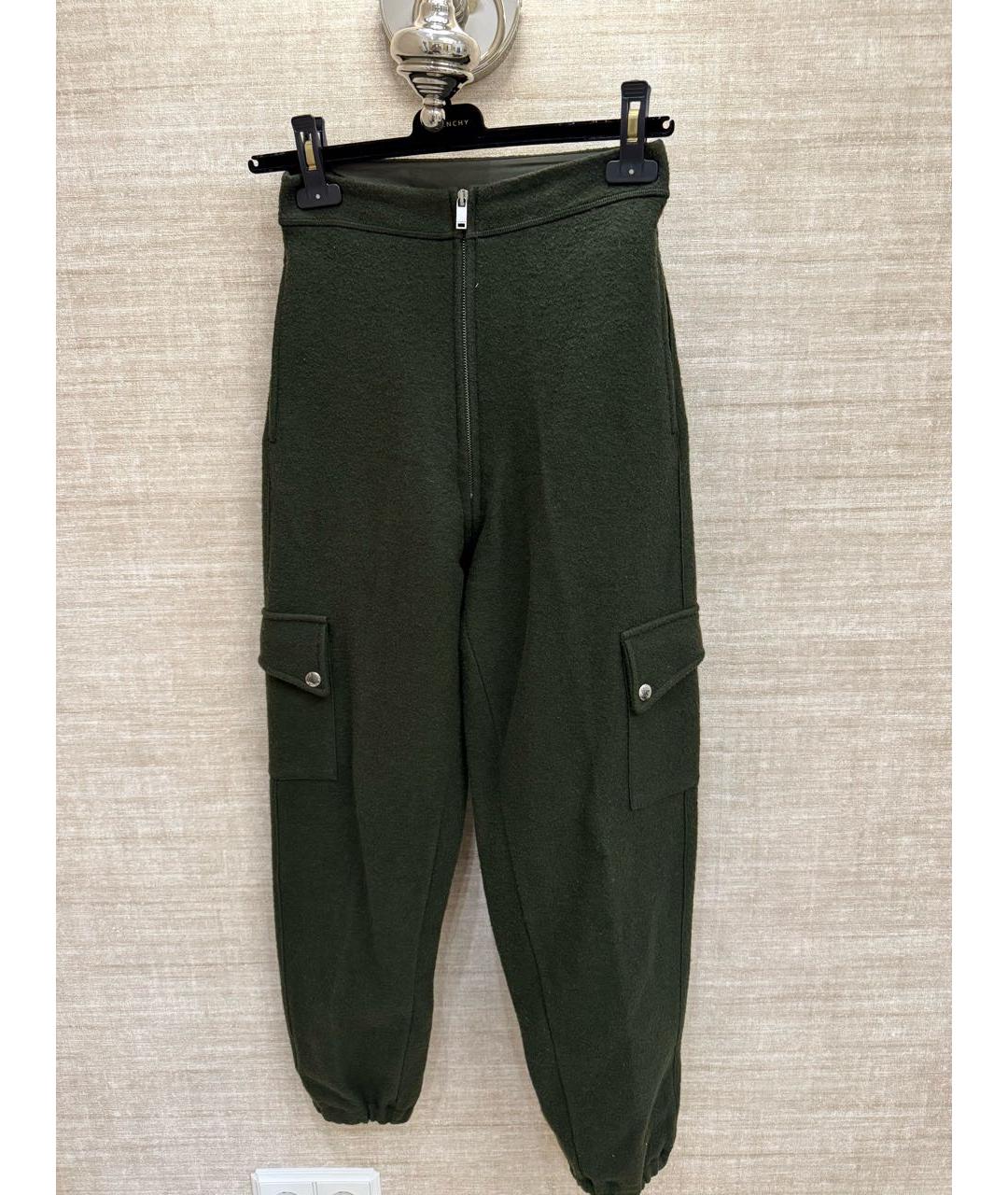 JIL SANDER Хаки шерстяные бриджи, фото 8