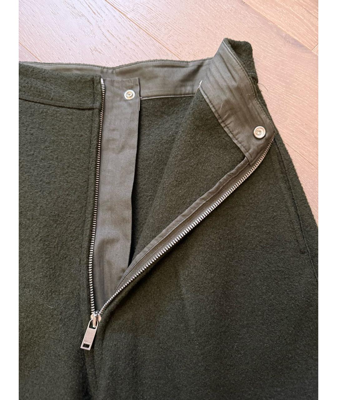 JIL SANDER Хаки шерстяные бриджи, фото 5