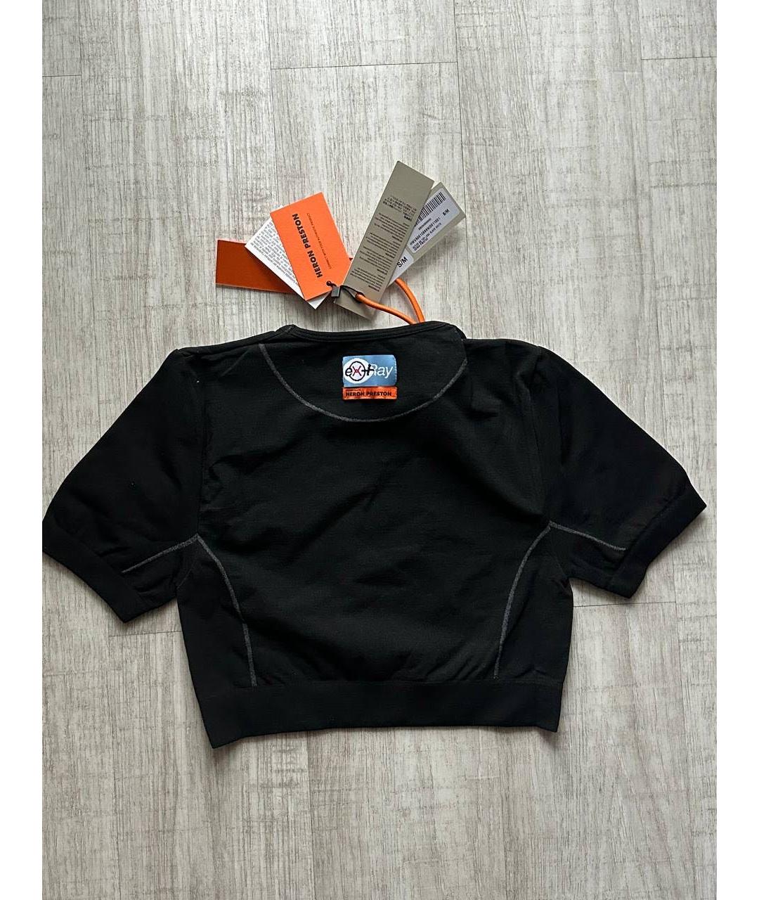 HERON PRESTON Черная хлопковая майка, фото 2