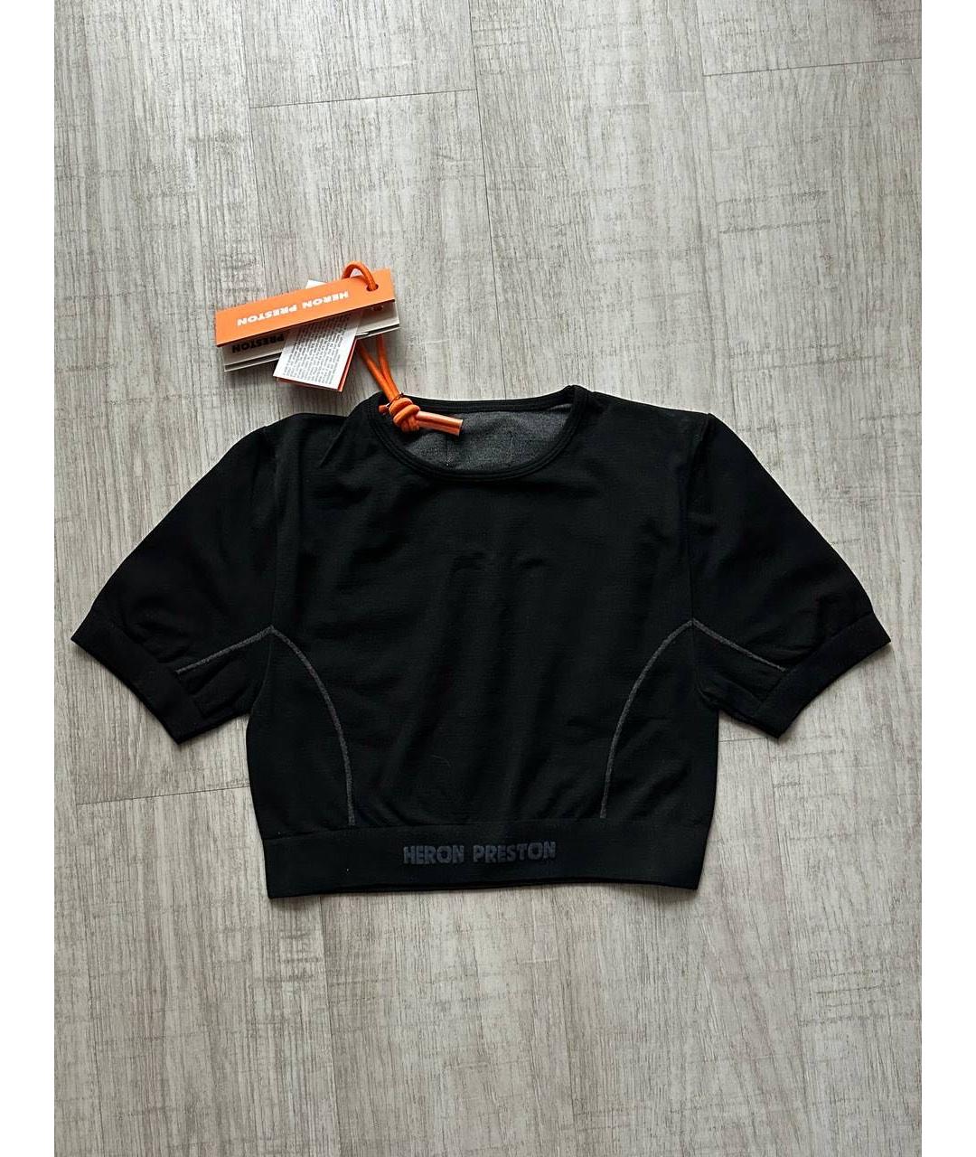 HERON PRESTON Черная хлопковая майка, фото 7