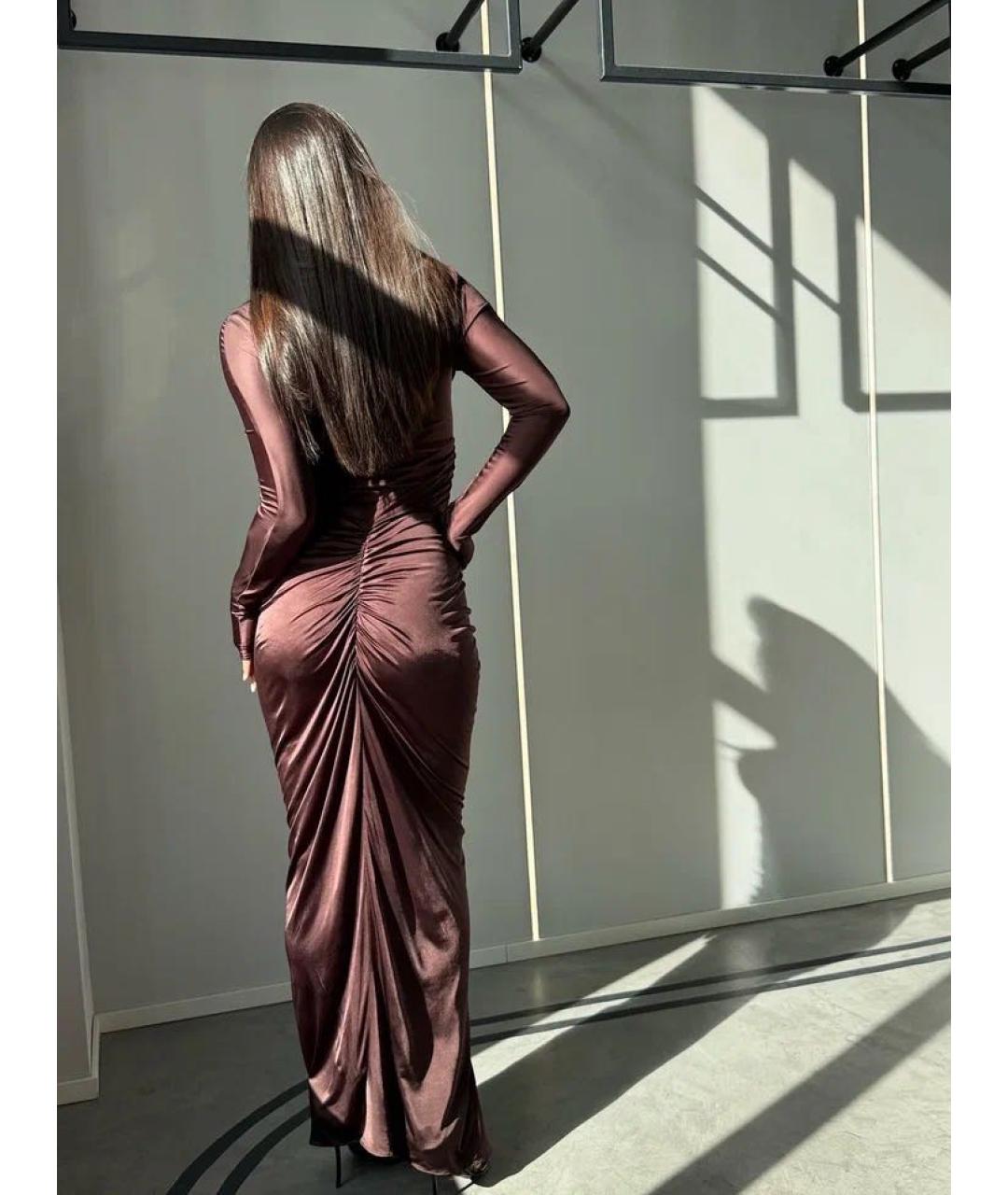 ATLEIN Коричневое вискозное вечернее платье, фото 4