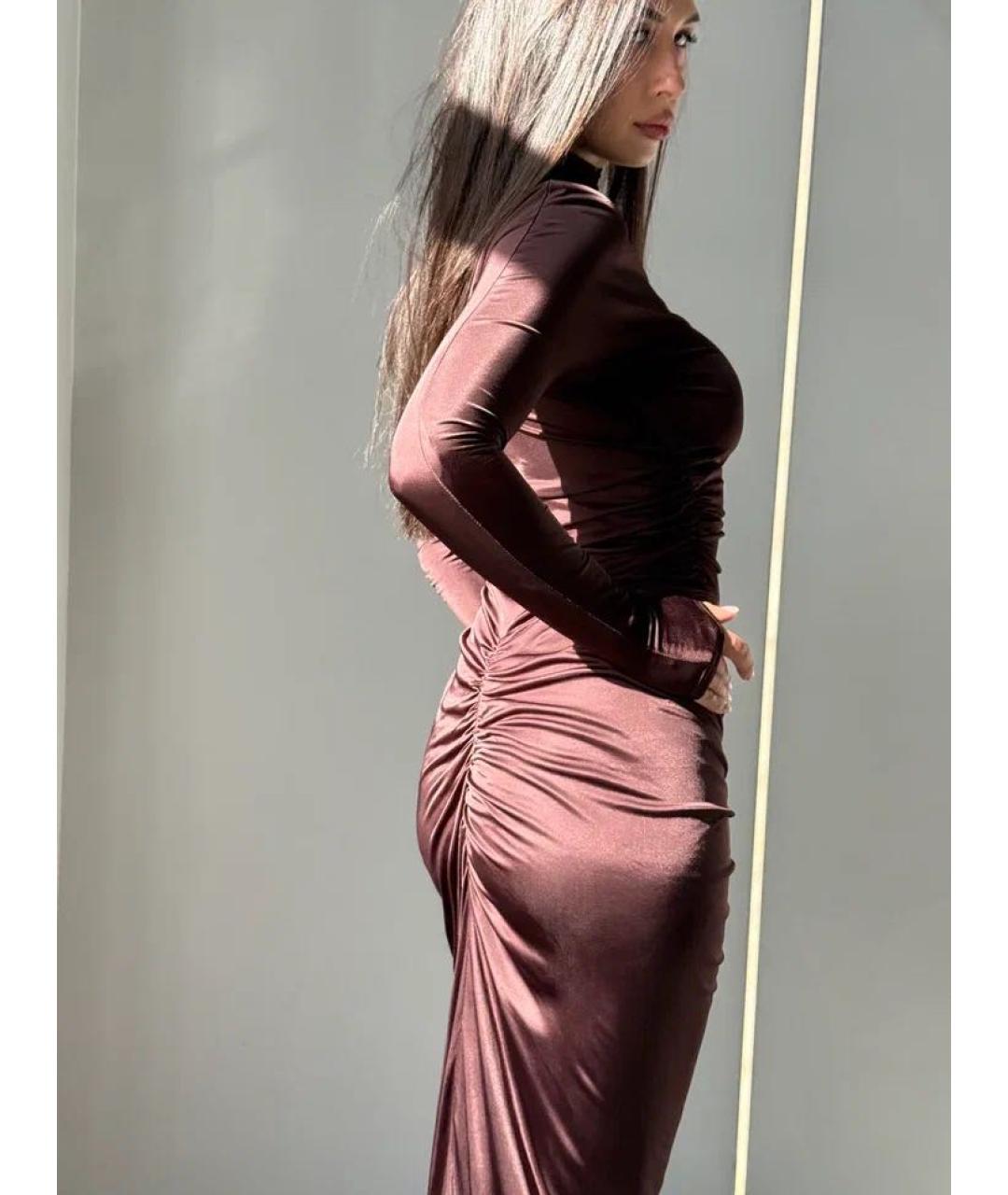 ATLEIN Коричневое вискозное вечернее платье, фото 3