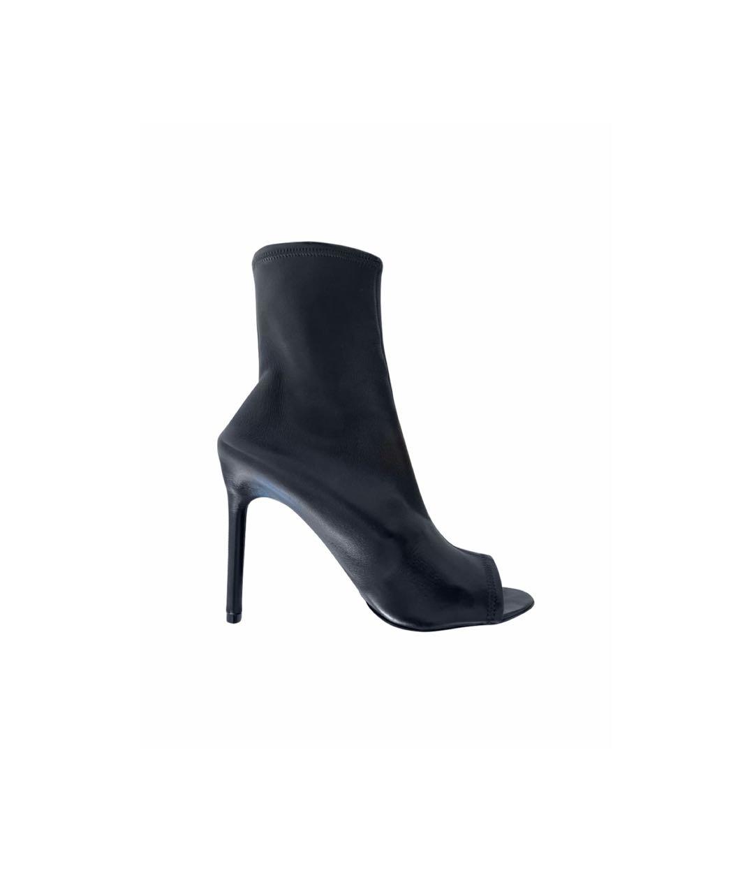 BALENCIAGA Черные кожаные ботильоны, фото 1