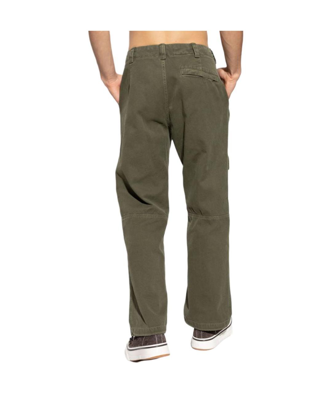 STONE ISLAND Зеленые хлопковые повседневные брюки, фото 5