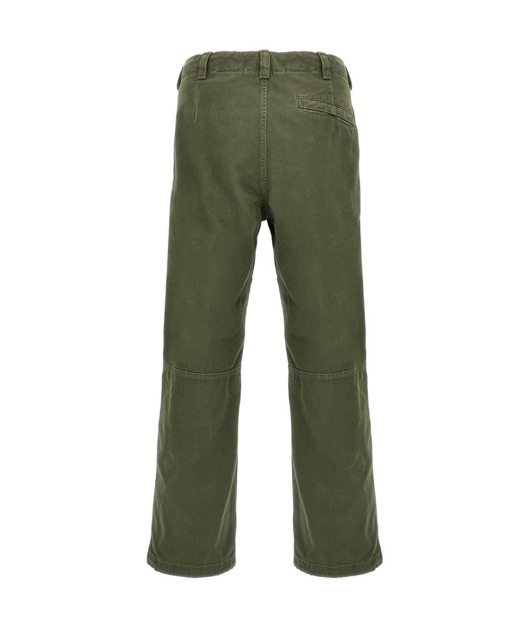 STONE ISLAND Зеленые хлопковые повседневные брюки, фото 2