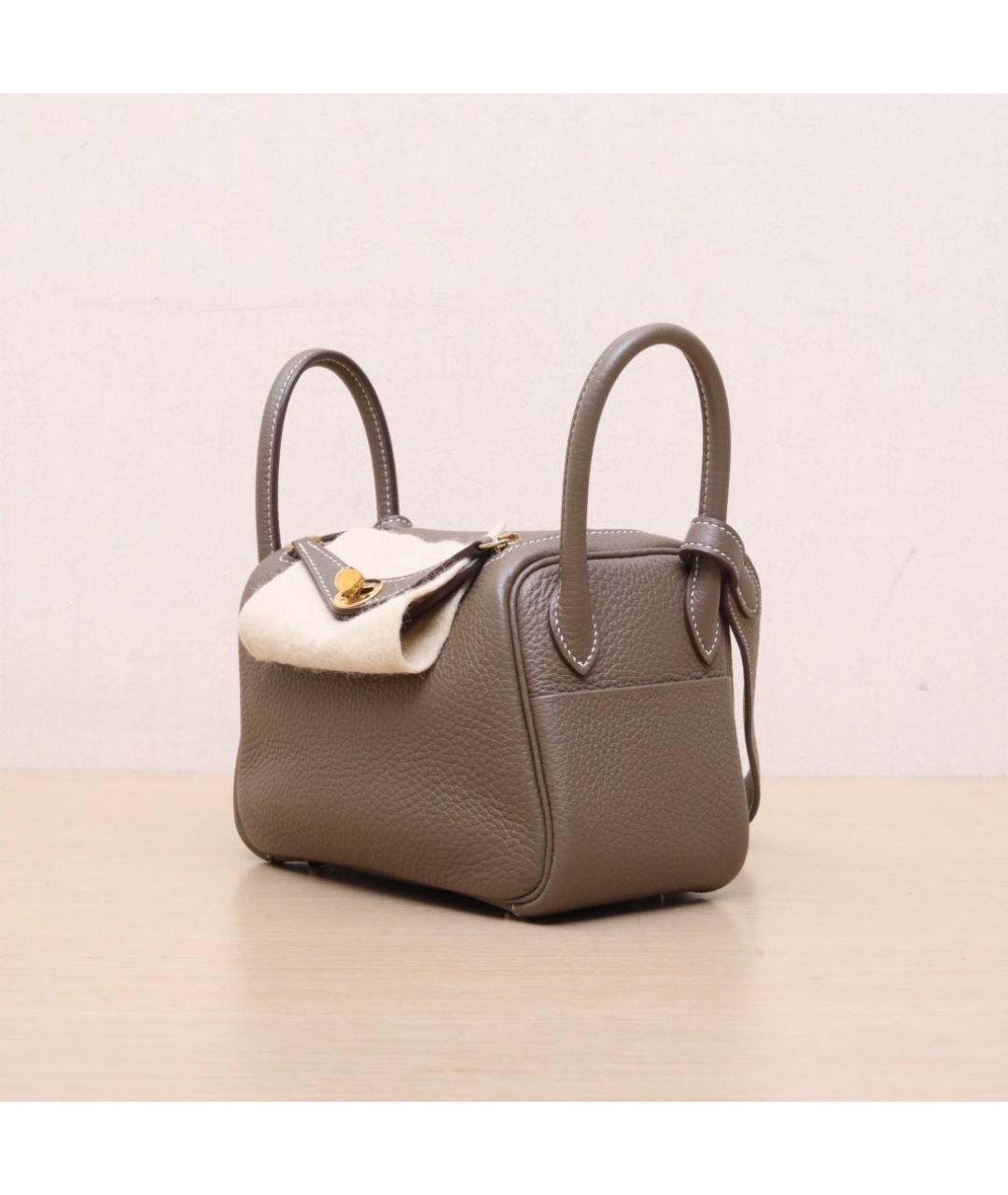 HERMES Коричневая кожаная сумка через плечо, фото 4