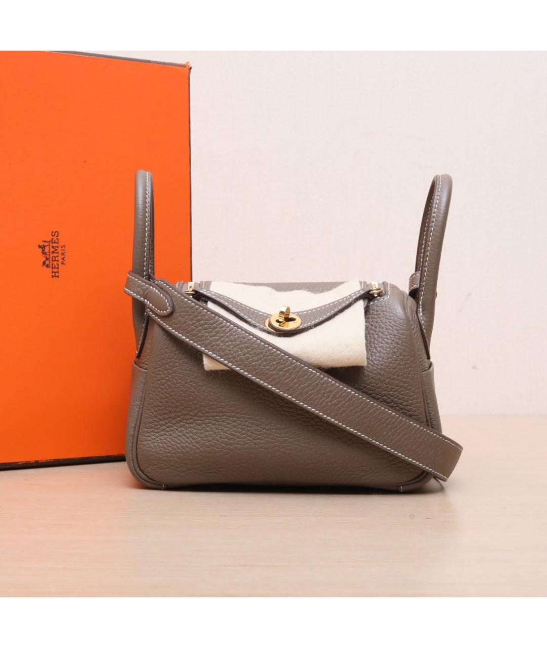 HERMES Коричневая кожаная сумка через плечо, фото 2