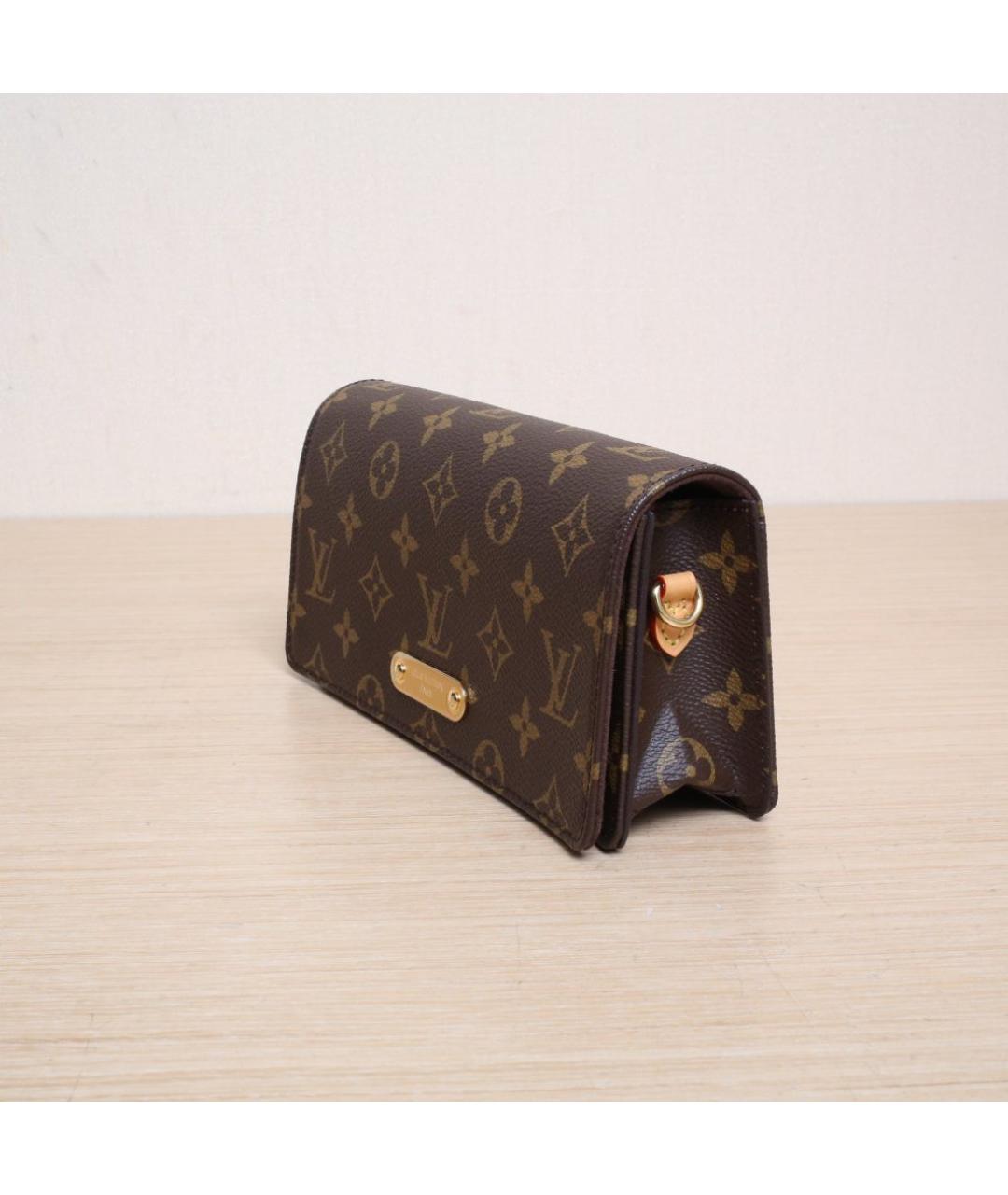 LOUIS VUITTON Коричневая кожаная сумка через плечо, фото 4