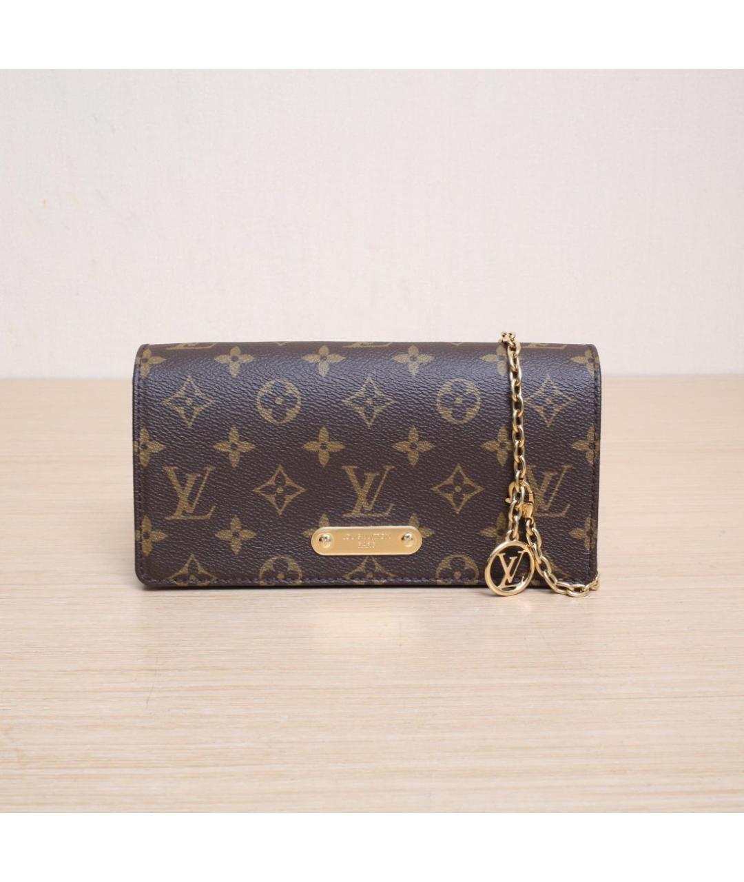 LOUIS VUITTON Коричневая кожаная сумка через плечо, фото 3