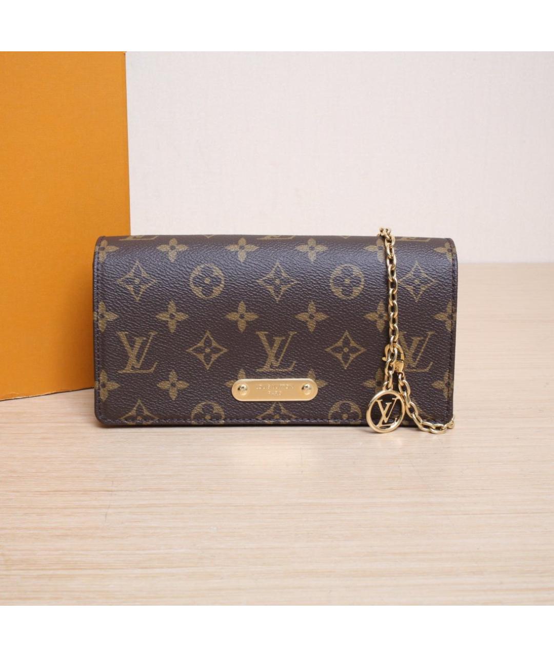 LOUIS VUITTON Коричневая кожаная сумка через плечо, фото 2