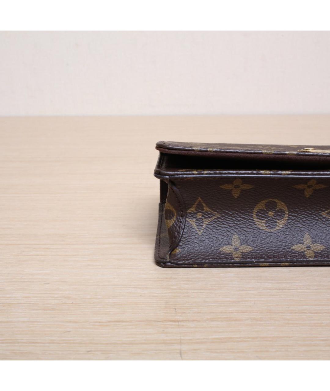 LOUIS VUITTON Коричневая кожаная сумка через плечо, фото 9
