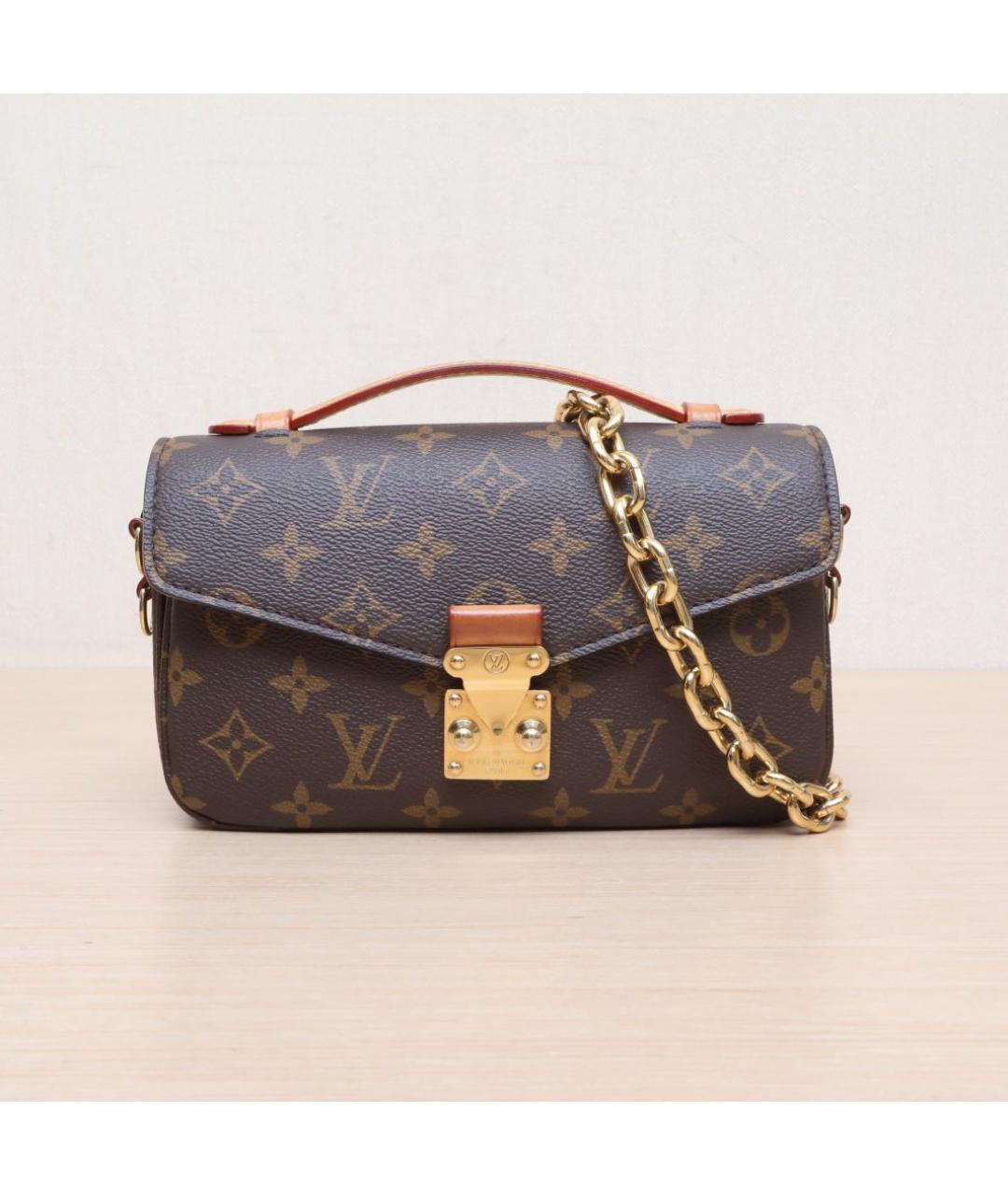 LOUIS VUITTON Коричневая кожаная сумка через плечо, фото 3