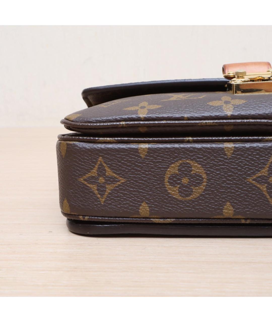 LOUIS VUITTON Коричневая кожаная сумка через плечо, фото 9
