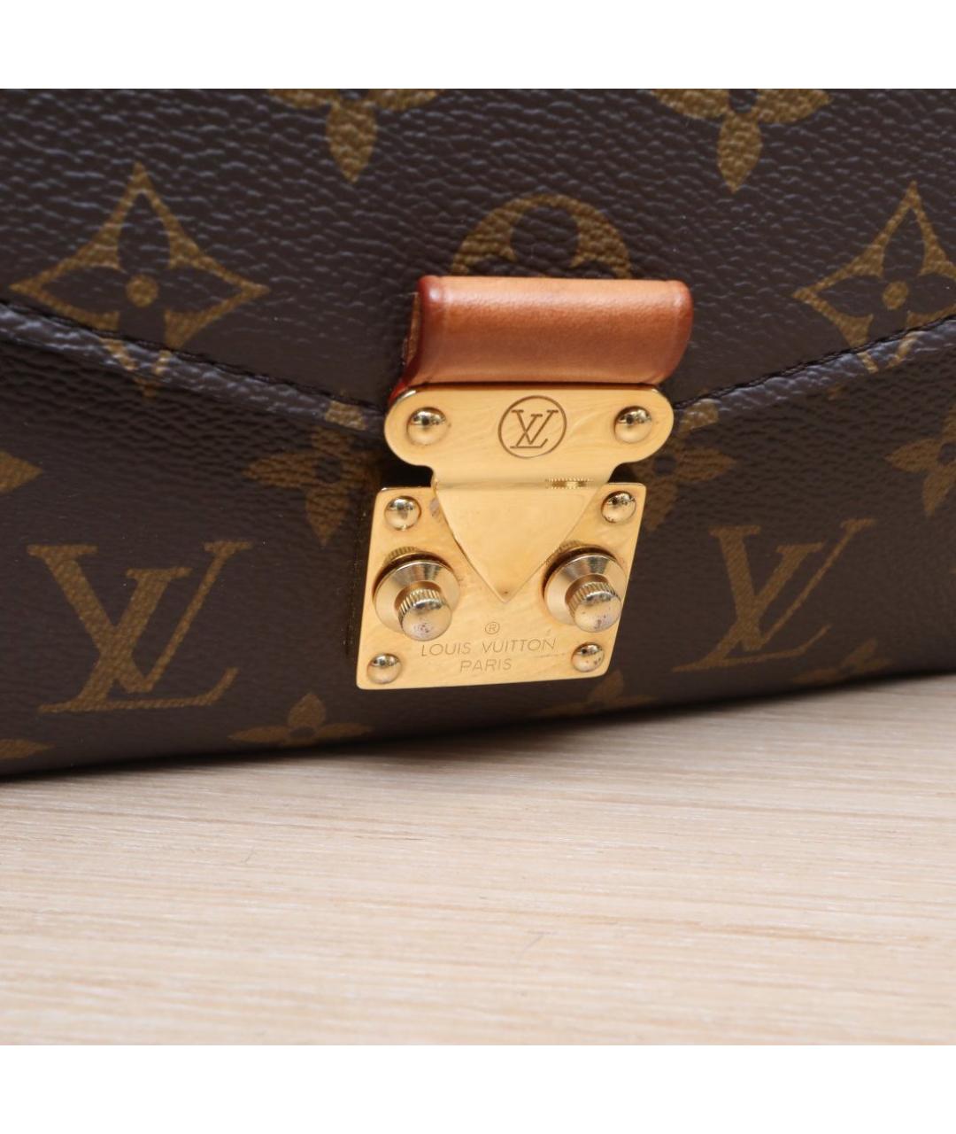 LOUIS VUITTON Коричневая кожаная сумка через плечо, фото 8