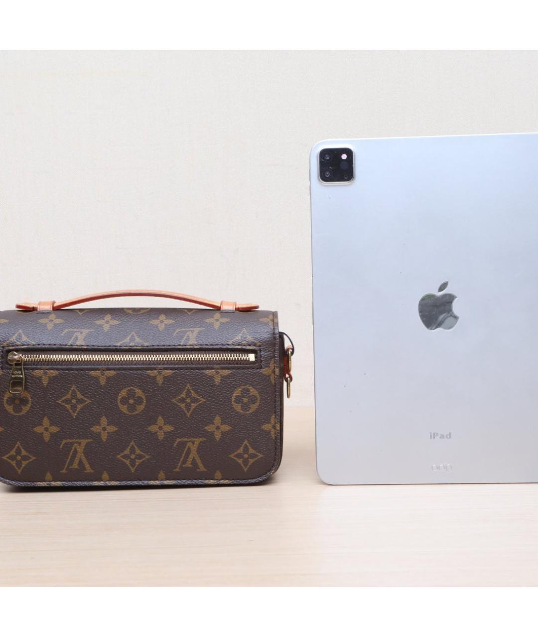 LOUIS VUITTON Коричневая кожаная сумка через плечо, фото 7