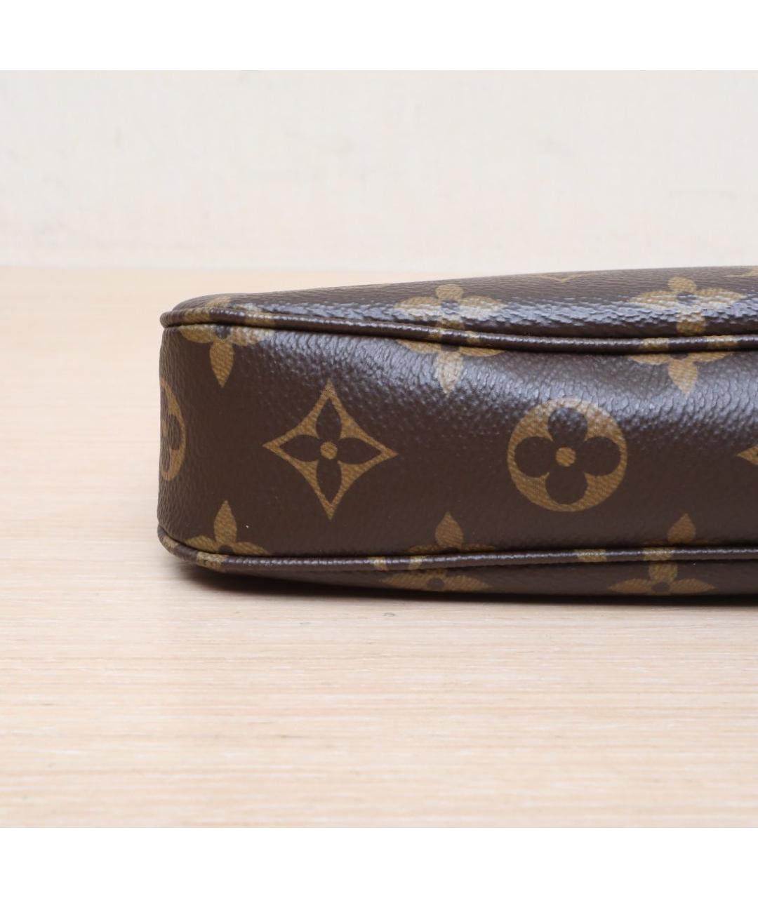 LOUIS VUITTON Коричневая кожаная сумка через плечо, фото 9