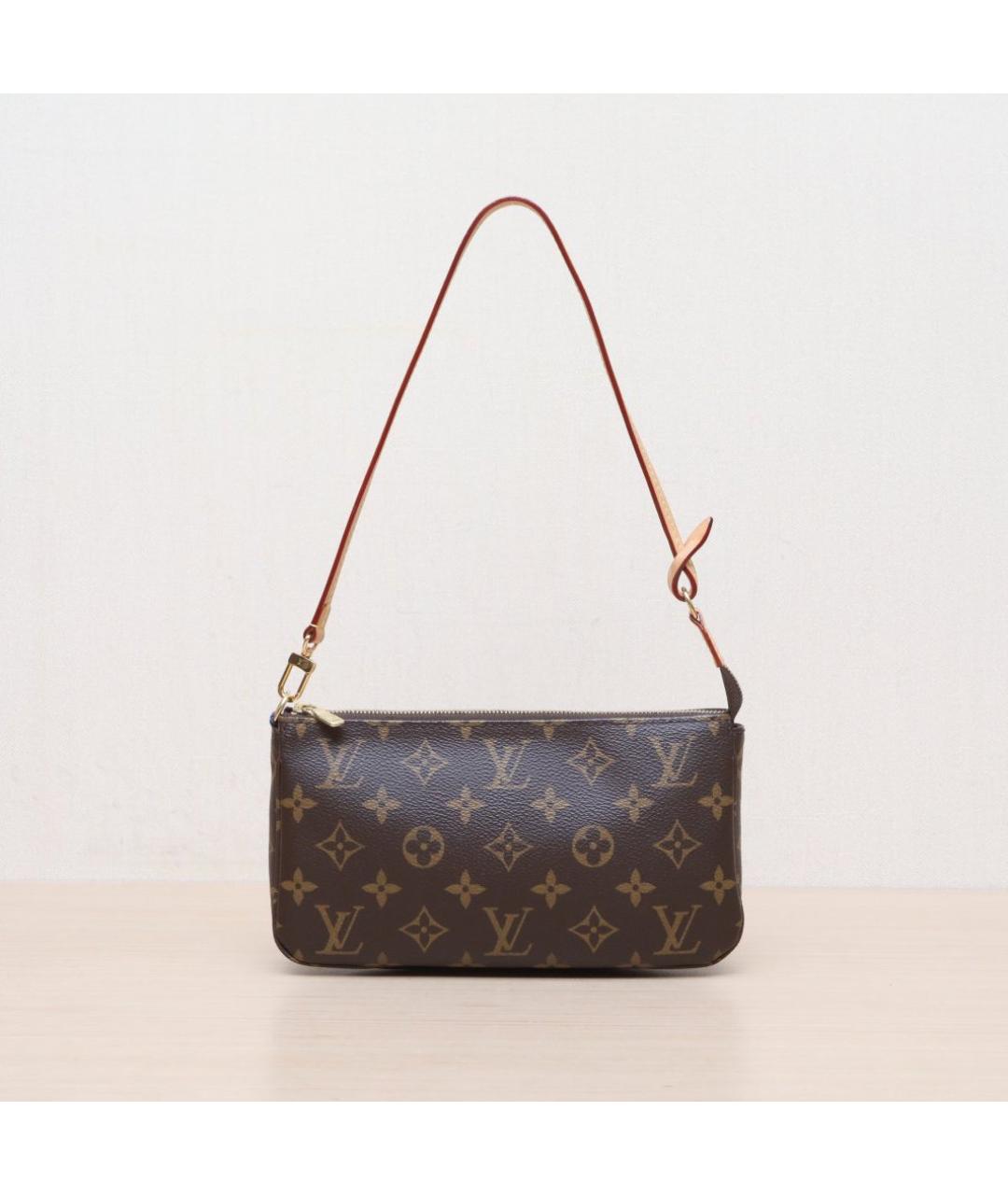 LOUIS VUITTON Коричневая кожаная сумка через плечо, фото 3