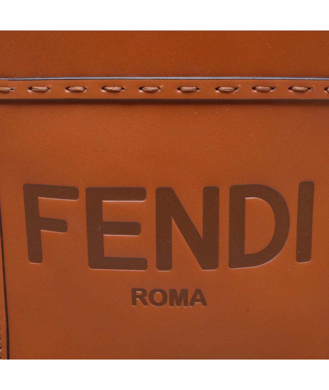 FENDI Коричневая кожаная сумка через плечо, фото 7