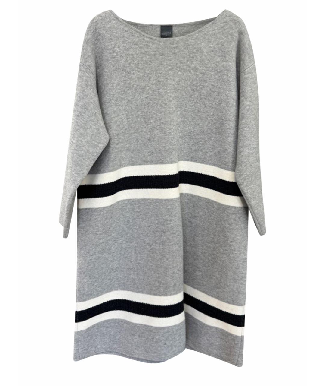 LORENA ANTONIAZZI Серое шерстяное повседневное платье, фото 1