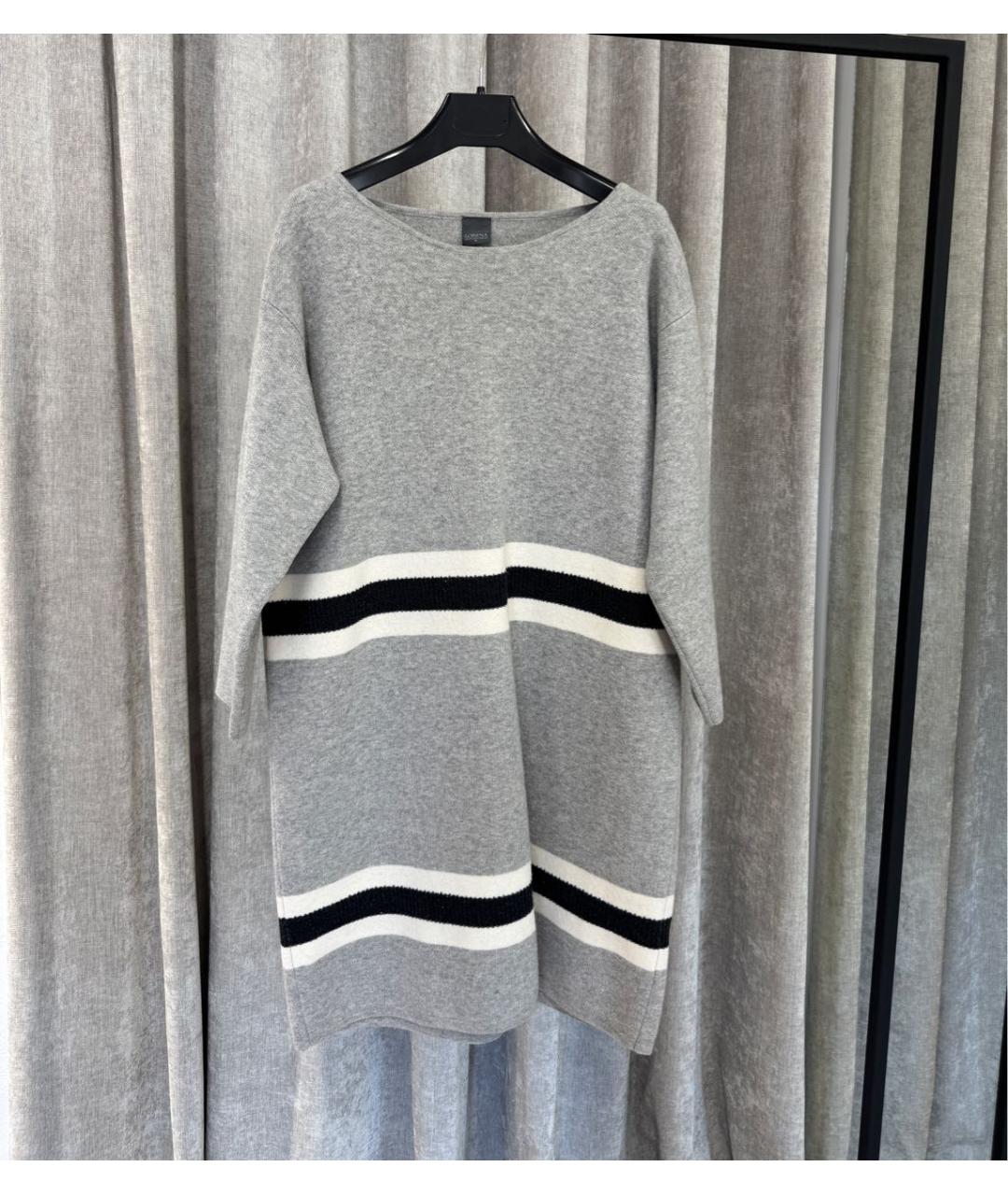 LORENA ANTONIAZZI Серое шерстяное повседневное платье, фото 5