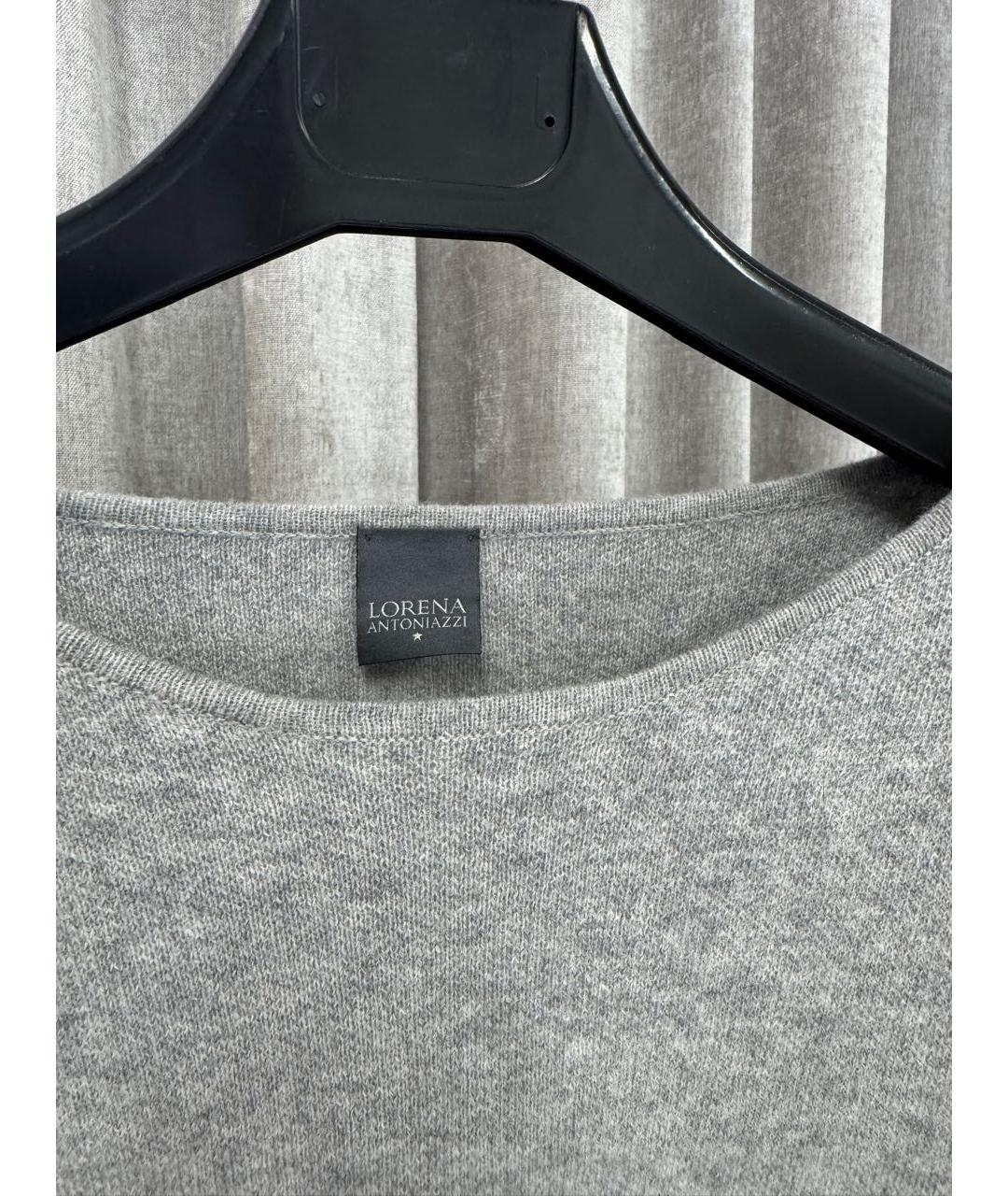 LORENA ANTONIAZZI Серое шерстяное повседневное платье, фото 3