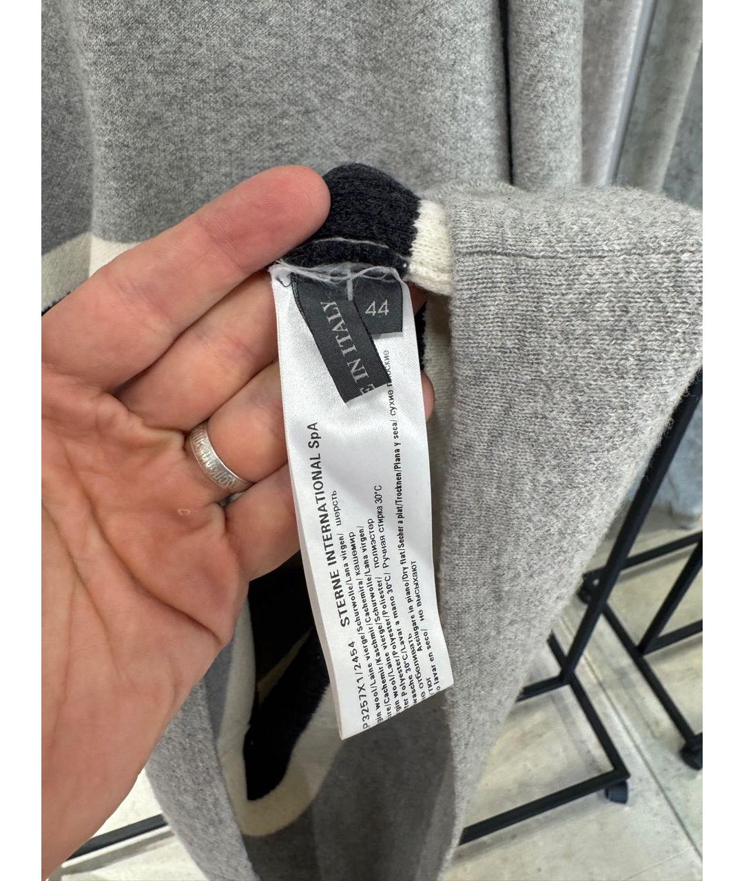 LORENA ANTONIAZZI Серое шерстяное повседневное платье, фото 4