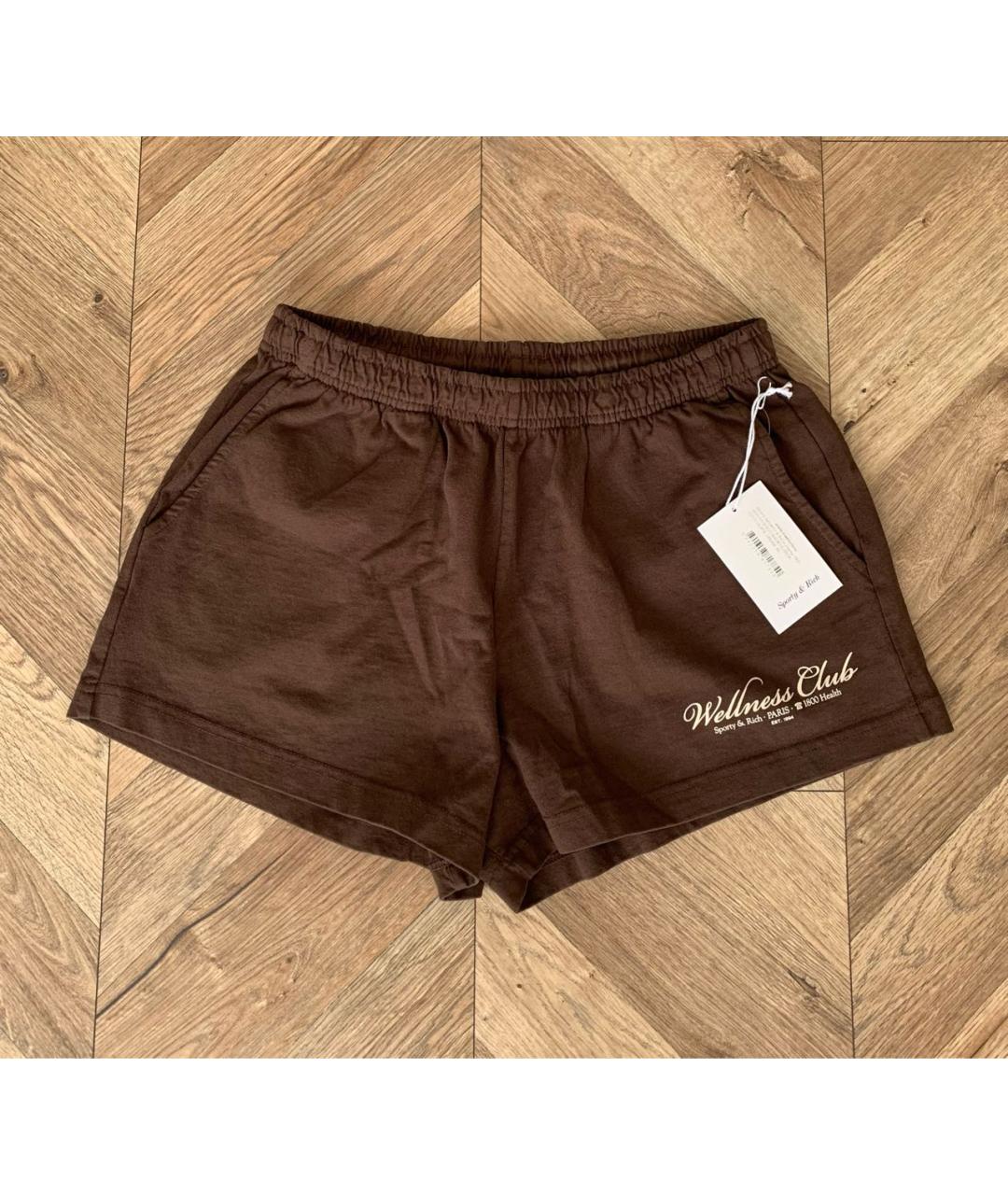 SPORTY AND RICH Коричневые хлопковые шорты, фото 2