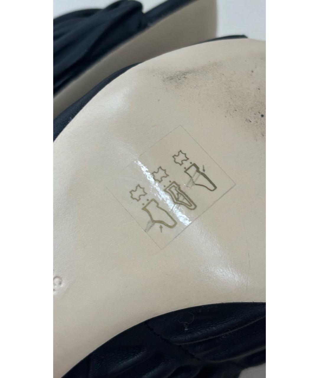 PINKO Черные кожаные мюли, фото 8