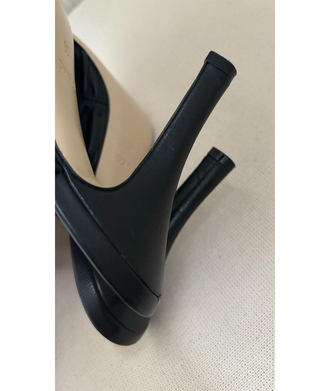 PINKO Черные кожаные мюли, фото 5