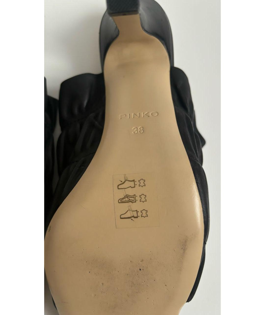 PINKO Черные кожаные мюли, фото 6