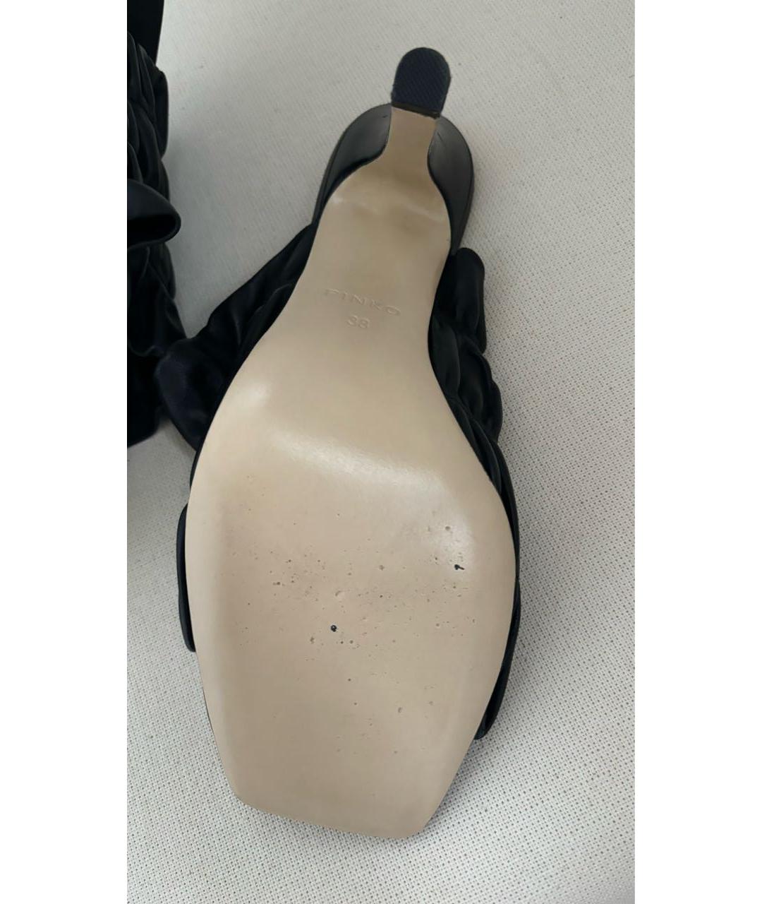 PINKO Черные кожаные мюли, фото 7