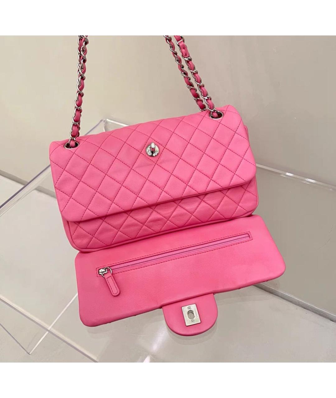 CHANEL Розовая кожаная сумка через плечо, фото 4