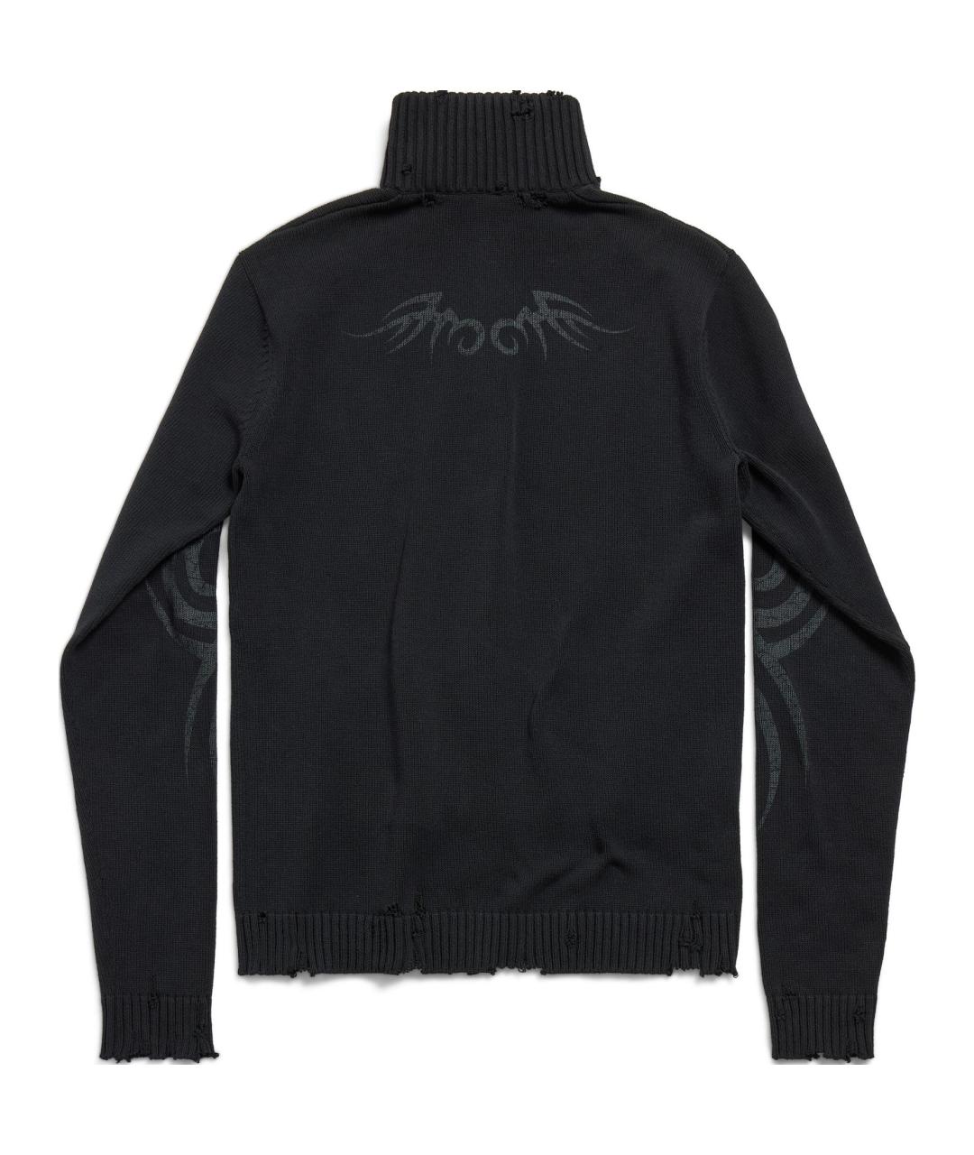 BALENCIAGA Черный полиэстеровый кардиган, фото 2