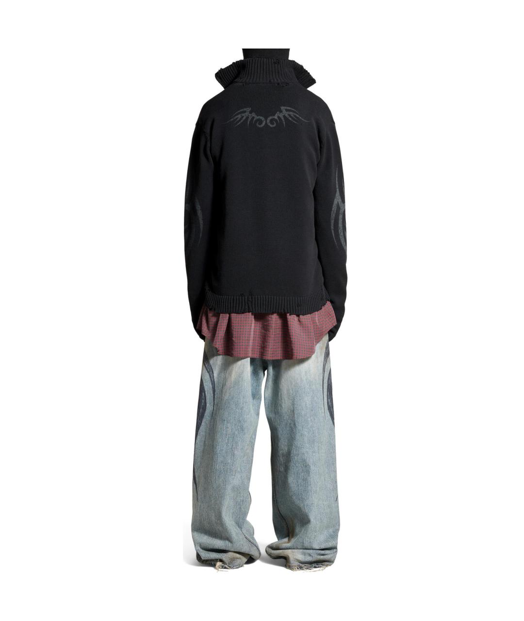 BALENCIAGA Черный полиэстеровый кардиган, фото 4