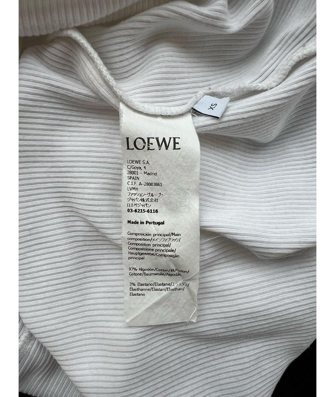 LOEWE Белая хлопко-эластановая майка, фото 5