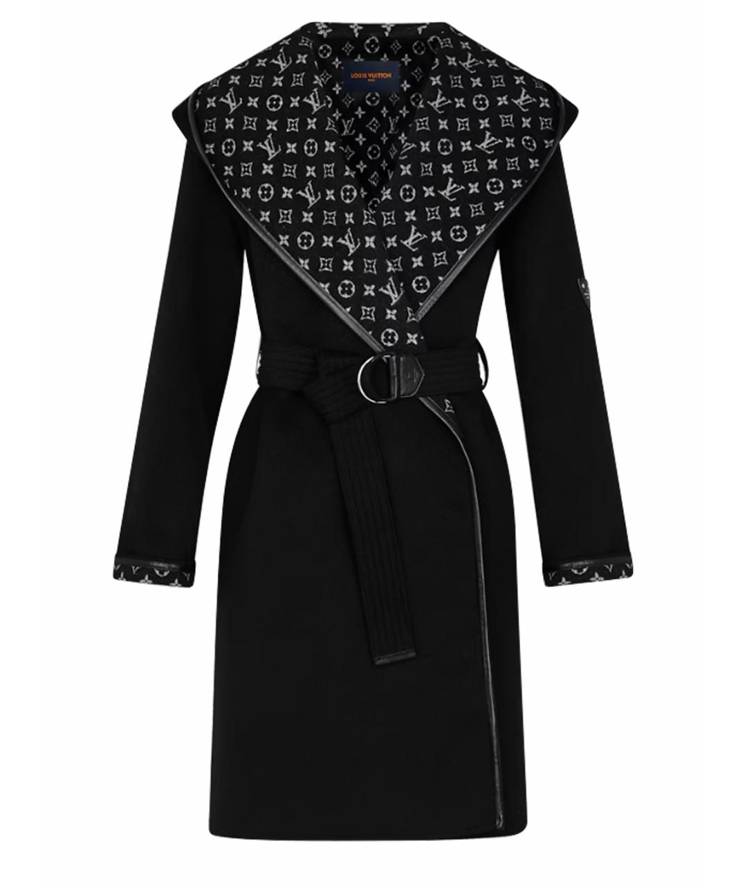 LOUIS VUITTON Черное шерстяное пальто, фото 1