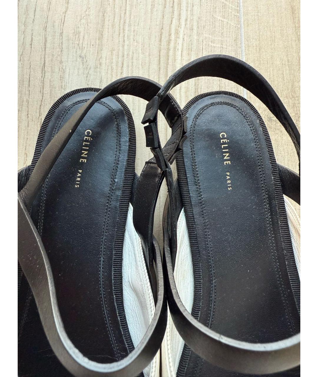 CELINE Белые кожаные балетки, фото 6