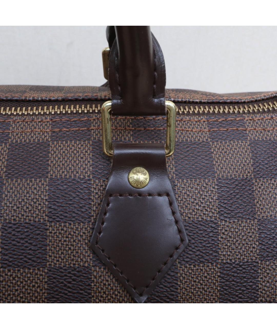 LOUIS VUITTON Коричневая кожаная сумка тоут, фото 7