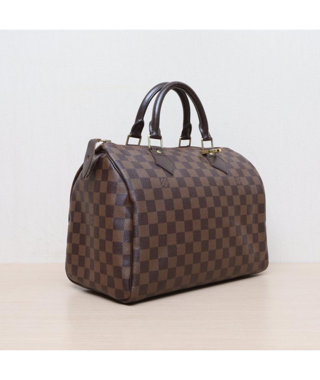 LOUIS VUITTON Коричневая кожаная сумка тоут, фото 5