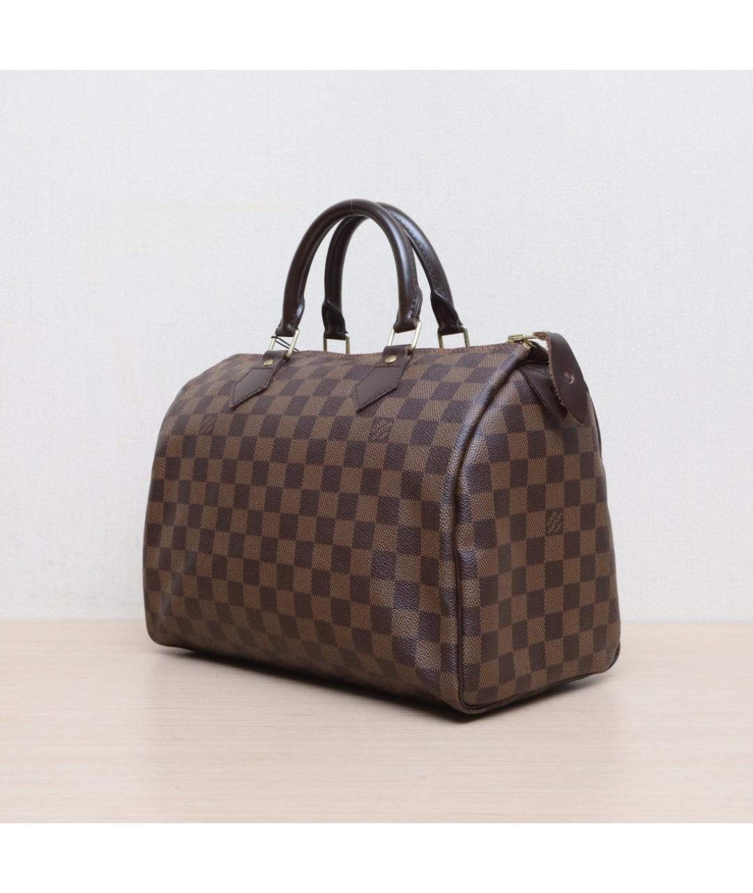 LOUIS VUITTON Коричневая кожаная сумка тоут, фото 4