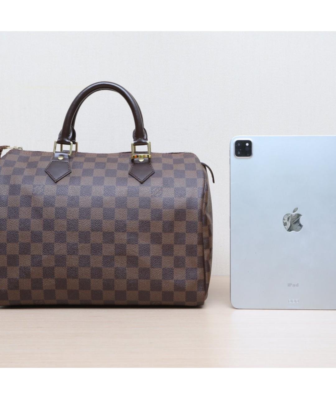 LOUIS VUITTON Коричневая кожаная сумка тоут, фото 6
