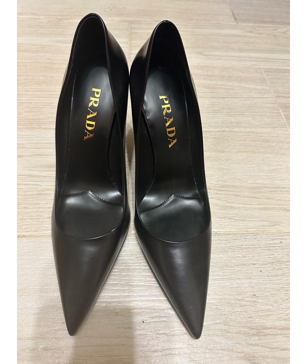 PRADA Черные кожаные туфли, фото 2
