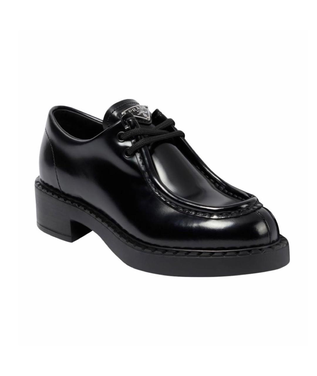 PRADA Черные кожаные лоферы, фото 1